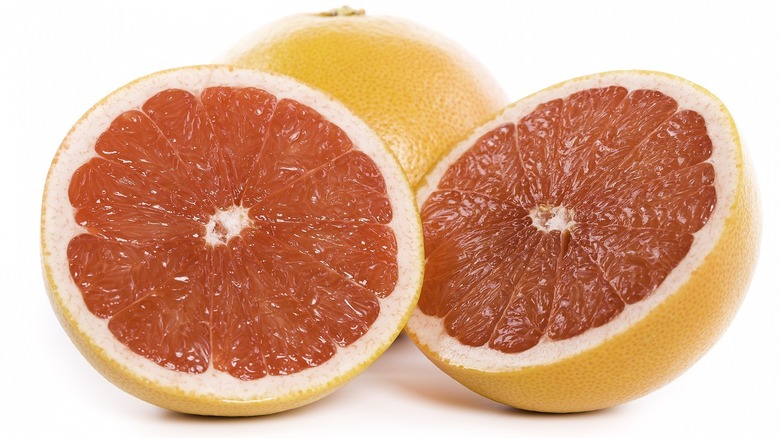 Grapefruit sliced in half