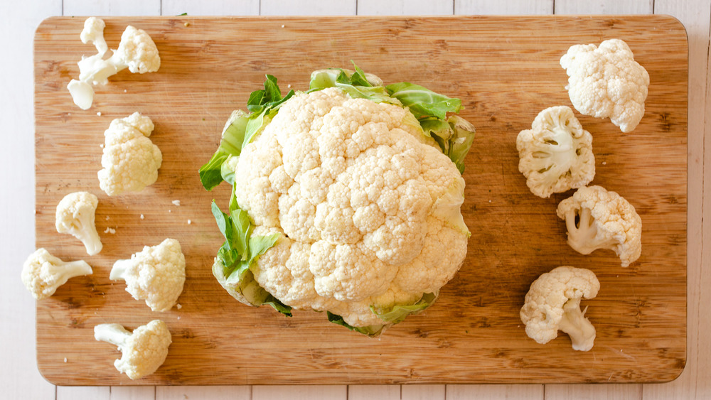 cauliflower on cutting board