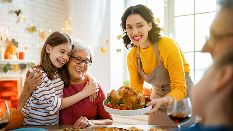 Family at Thanksgiving dinner