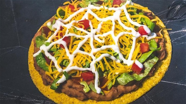 Taco Bell tostada with sour cream