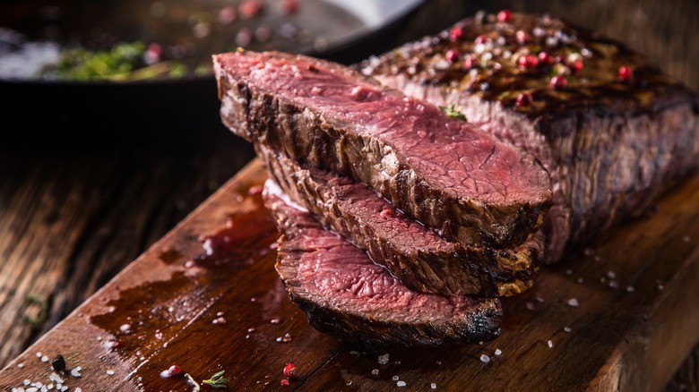 steak on cutting board