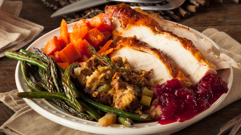 Thanksgiving plate of food