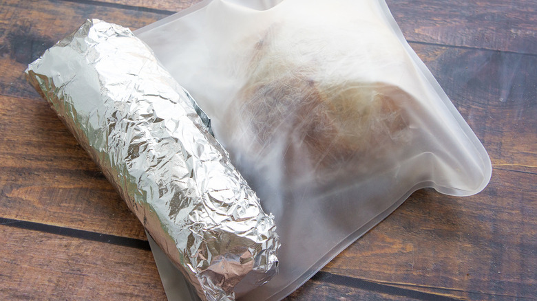 bread wrapped in second layers