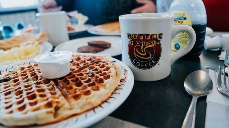 Waffle House breakfast and coffee