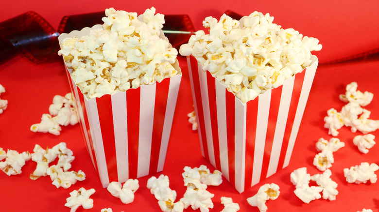 Two containers with popcorn