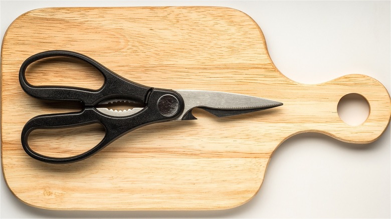 Kitchen Shears on Cutting Board