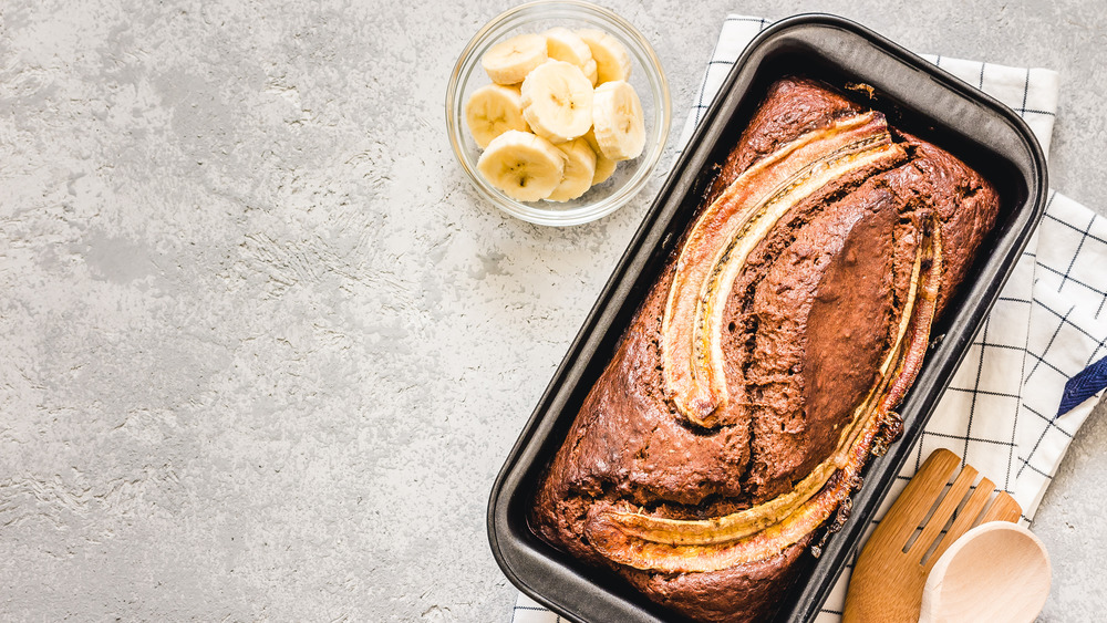 baked bananas in banana bread