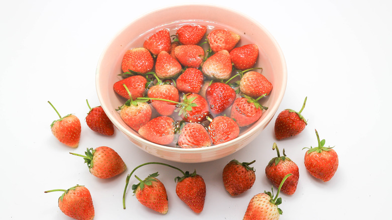 Strawberries soaked in vinegar