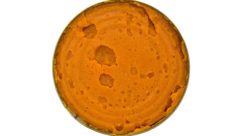 Canned pumpkin without lid