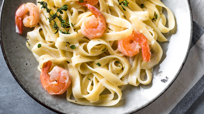 Shrimp fettucine alfredo