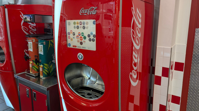 Two Coke Freestyle machines in a restaurant