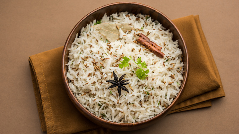 A bowl of basmati rice