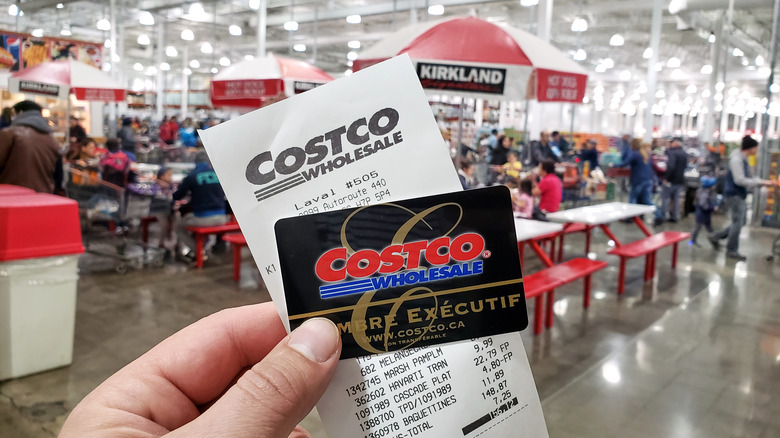 costco membership card and receipt
