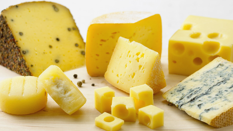 Variety of cheeses