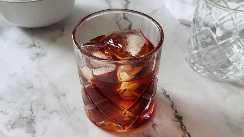 Manhattan cocktail in glass