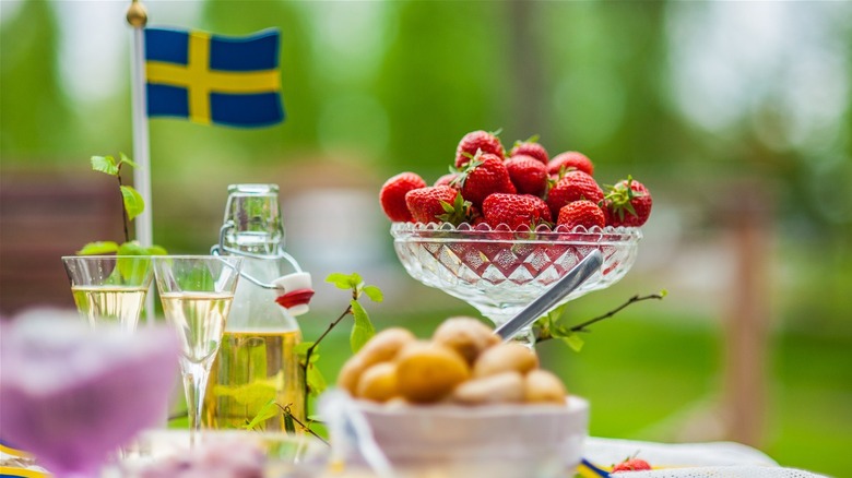 Swedish midsummer lunch table