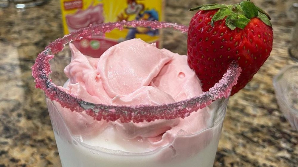 Whipped strawberry milk