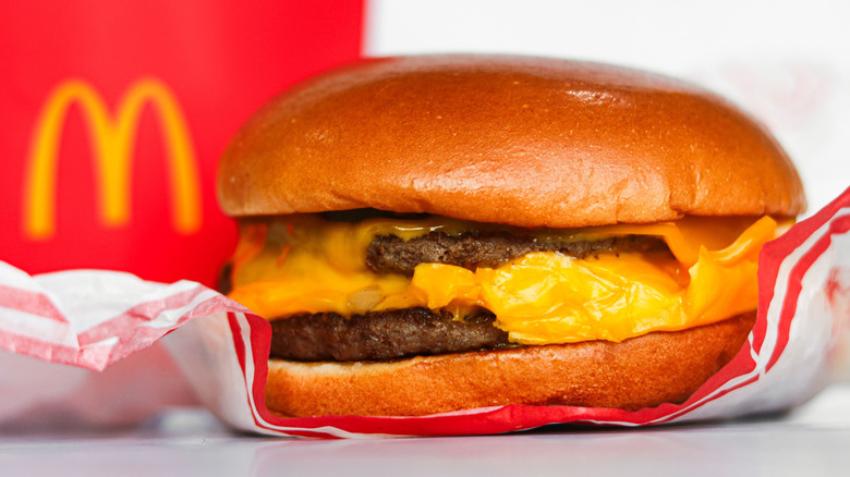 Closeup of McDonald's cheese burger