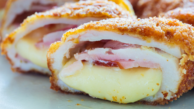 Chicken cordon bleu cheese gushing