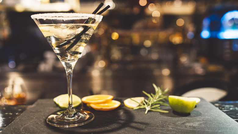 Martini on bar