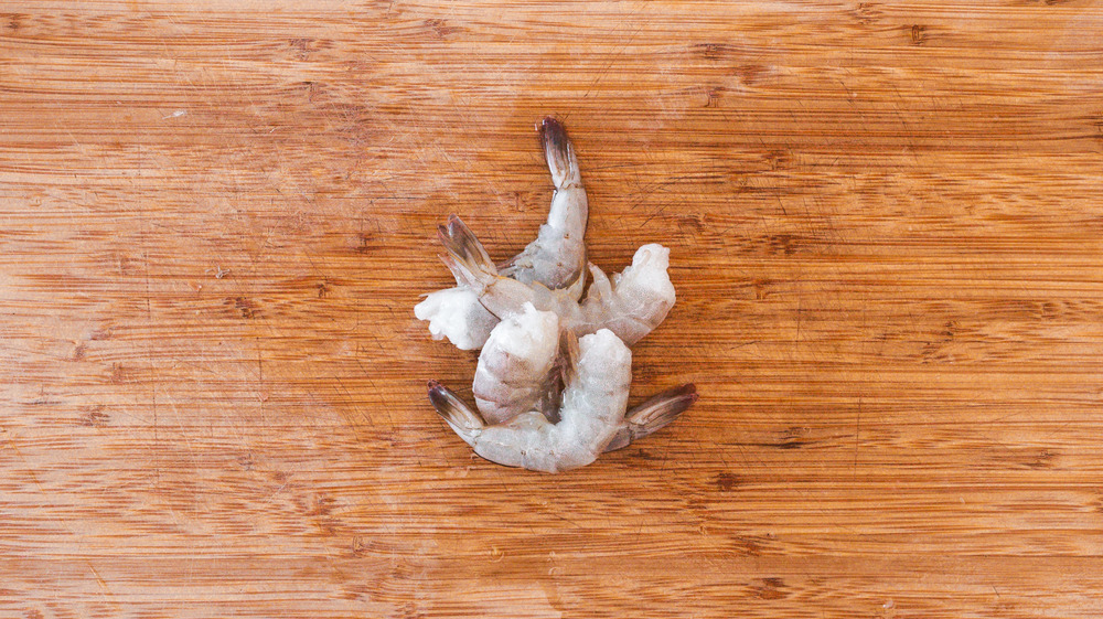 shrimp on cutting board