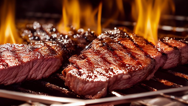 Steak on the grill