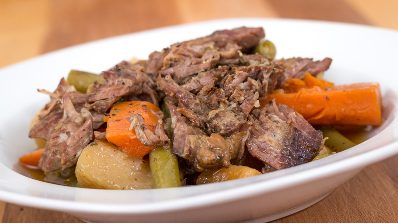 pot roast on white plate