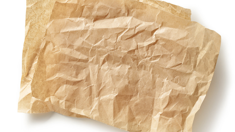 Crumpled parchment paper