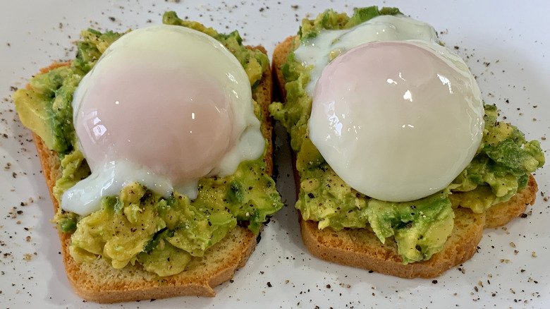 Sous vide eggs on avocado toast