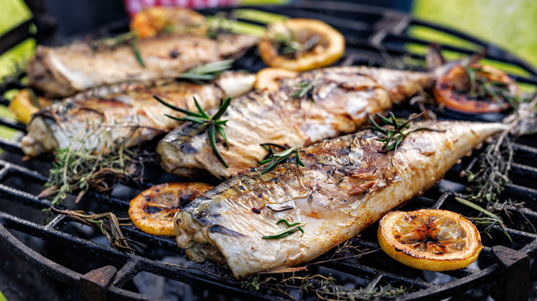 Cooking fish on a grill