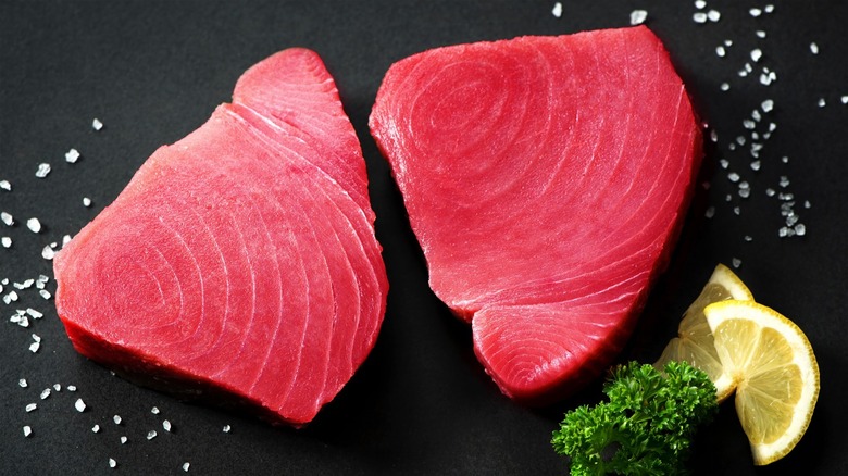 raw tuna steaks