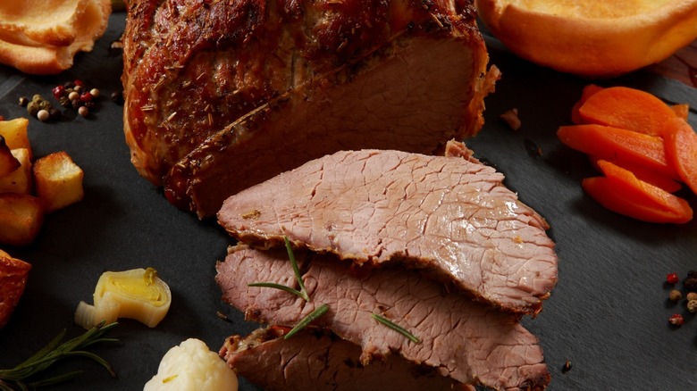 A slab of overly well-done beef