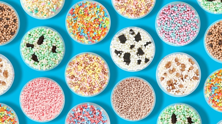 Overhead view of various flavors and colors of Dippin' Dots.