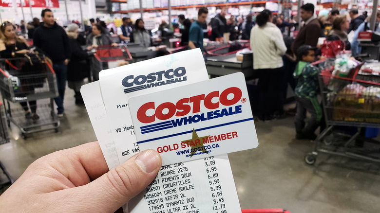 Costco membership card and receipt