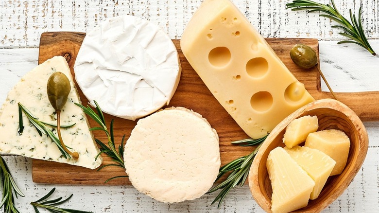 Selection of different cheeses