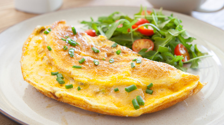 cheese omelet with side salad