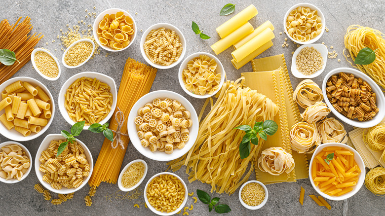 An assortment of pasta shapes
