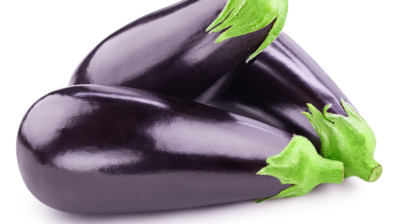 eggplant on white background