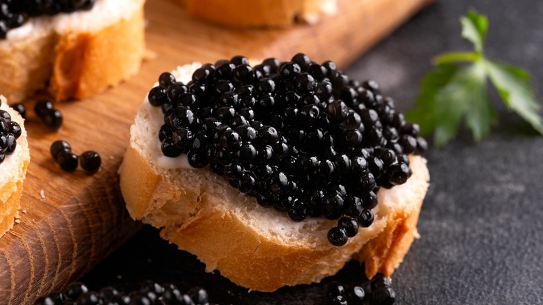 Caviar on crostini