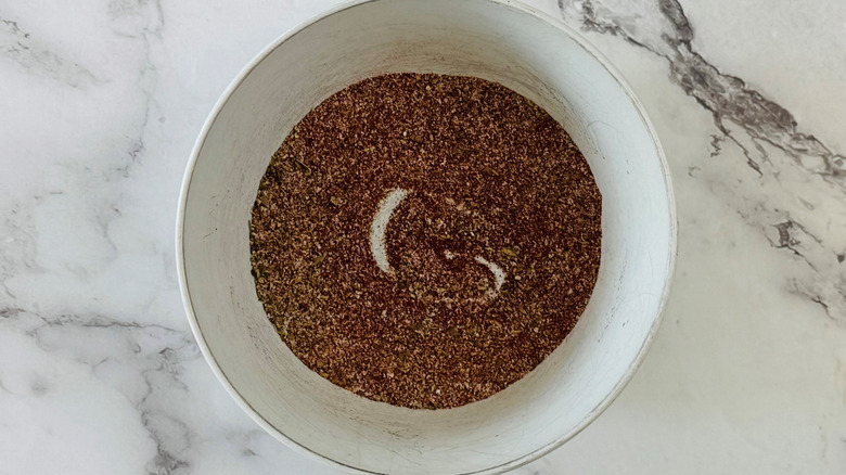 seasoning mixture in a white bowl