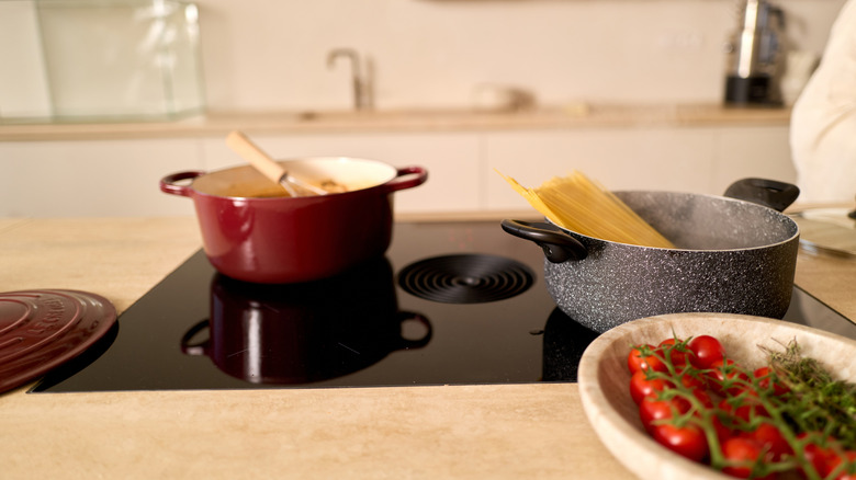 Dutch oven on induction stovetop