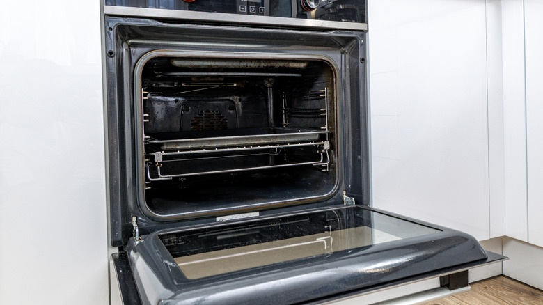 Oven with open door