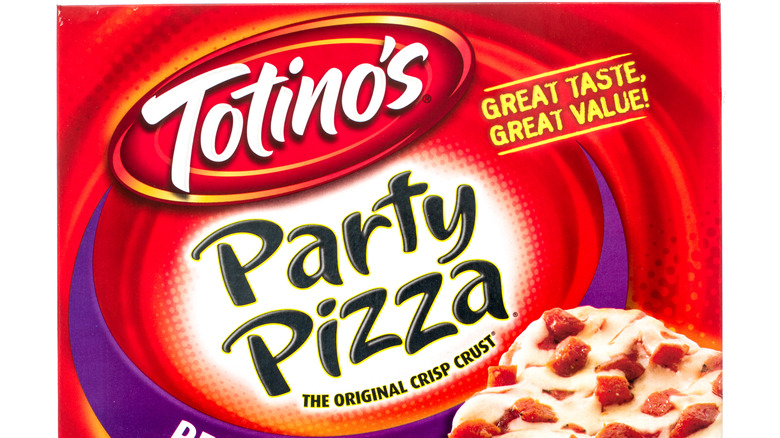 Totino's pizza box close up