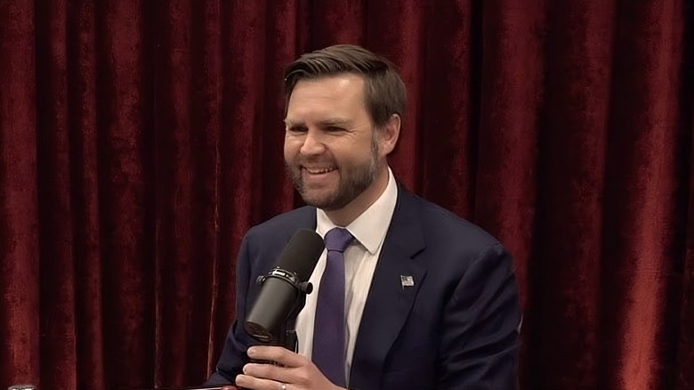 JD Vance during his interview on The Joe Rogan Experience podcast in 2024