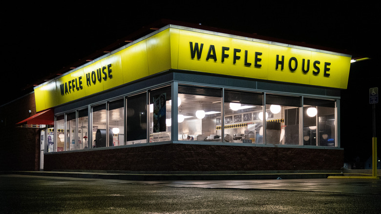 Waffle House exterior at night