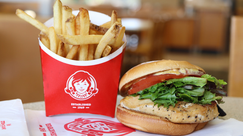 Wendy's sandwich and fries