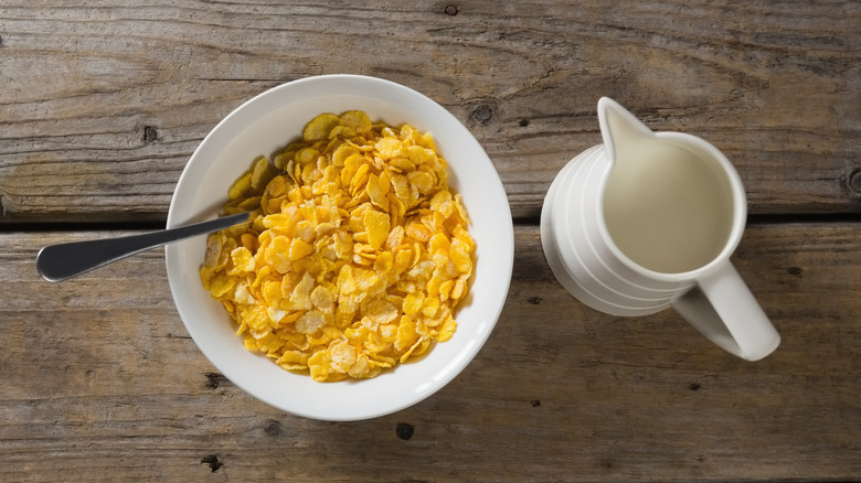 Bowl of wheaties with milk