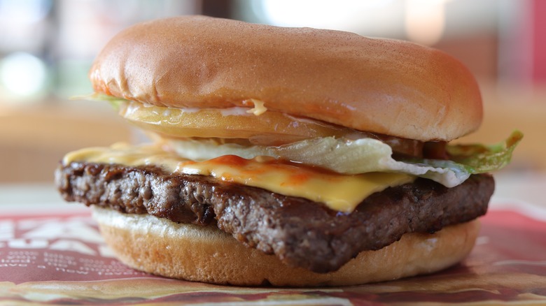 Dave's Single cheeseburger at Wendy's close-up