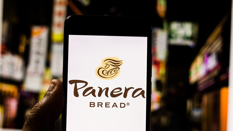 Panera Bread app open in phone