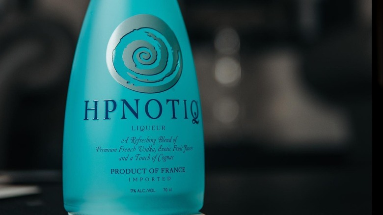 Bottle of Hpnotiq liqueur 